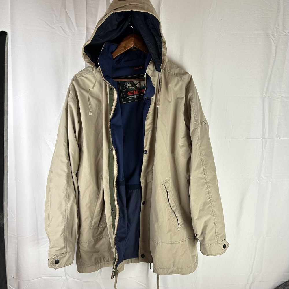 Eider‎ Ski Jacket Mens 48 Beige Hooded Full Zip Extreme Equipment France Outdoor